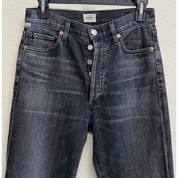 Citizens of Humanity Premium Vintage Olivia High Rise Crop Jeans Size 26 Gray - Picture 2 of 14